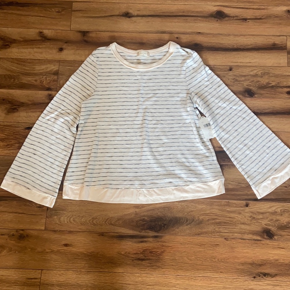 Flare sleeve striped sweater medium